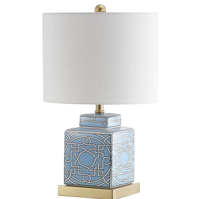 JONATHAN Y JYL3044A Catherine 22" Ceramic/Metal Ginger Jar LED Lamp Contemporary,Transitional for Bedroom, Living Room, Office, College Dorm, Coffee Table, Bookcase, Blue/White
