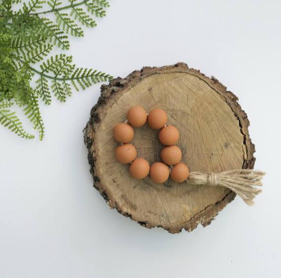 Farmhouse Bead Napkin Rings, Set of 12