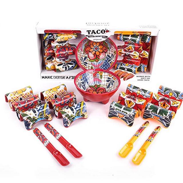 Prepara Including Multi-Holders, Spoons, Bowl four person Taco Set, one size, multicolor