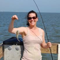catching croakers off the pier in Mississippi.