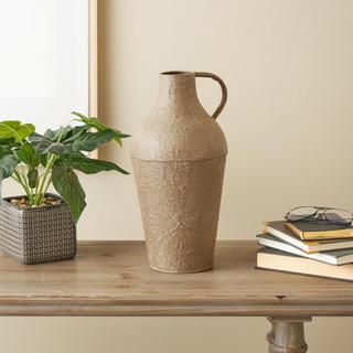 Antique Large Metal Vase with Handle