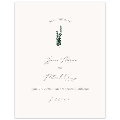 Beige Rustic Wedding Digital Save the Date - Stanley Portrait