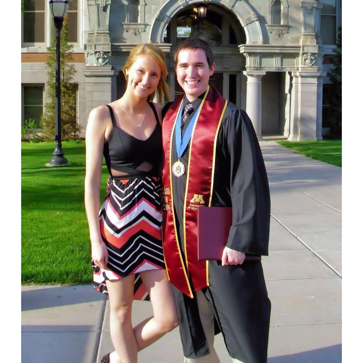 Joel's graduation from the University of Minnesota with his bachelor's degree in physiology in 2014.