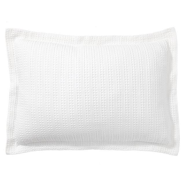 Honeycomb Cotton Sham, Standard, White
