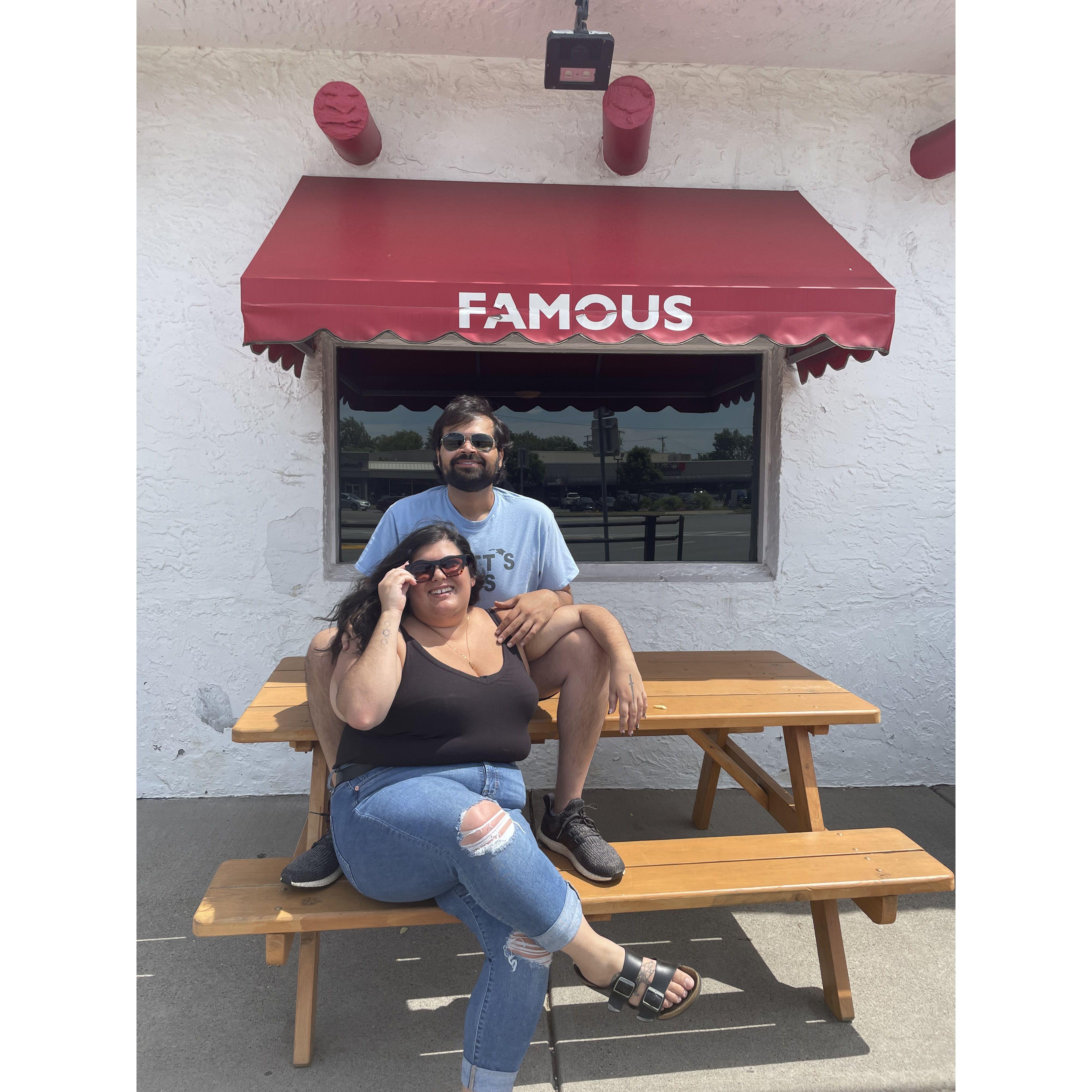 Duff's Famous Wings during a Buffalo Wing Tour which happened the day before we got engaged!