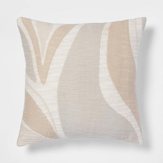 Woven Color Block Square Throw Pillow Neutral - Threshold™