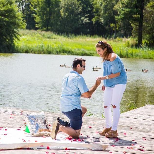 Steve's romantic proposal at Gouveia Vineyards in Wallingford, CT. And no, our matching outfits were not planned.

August, 2017