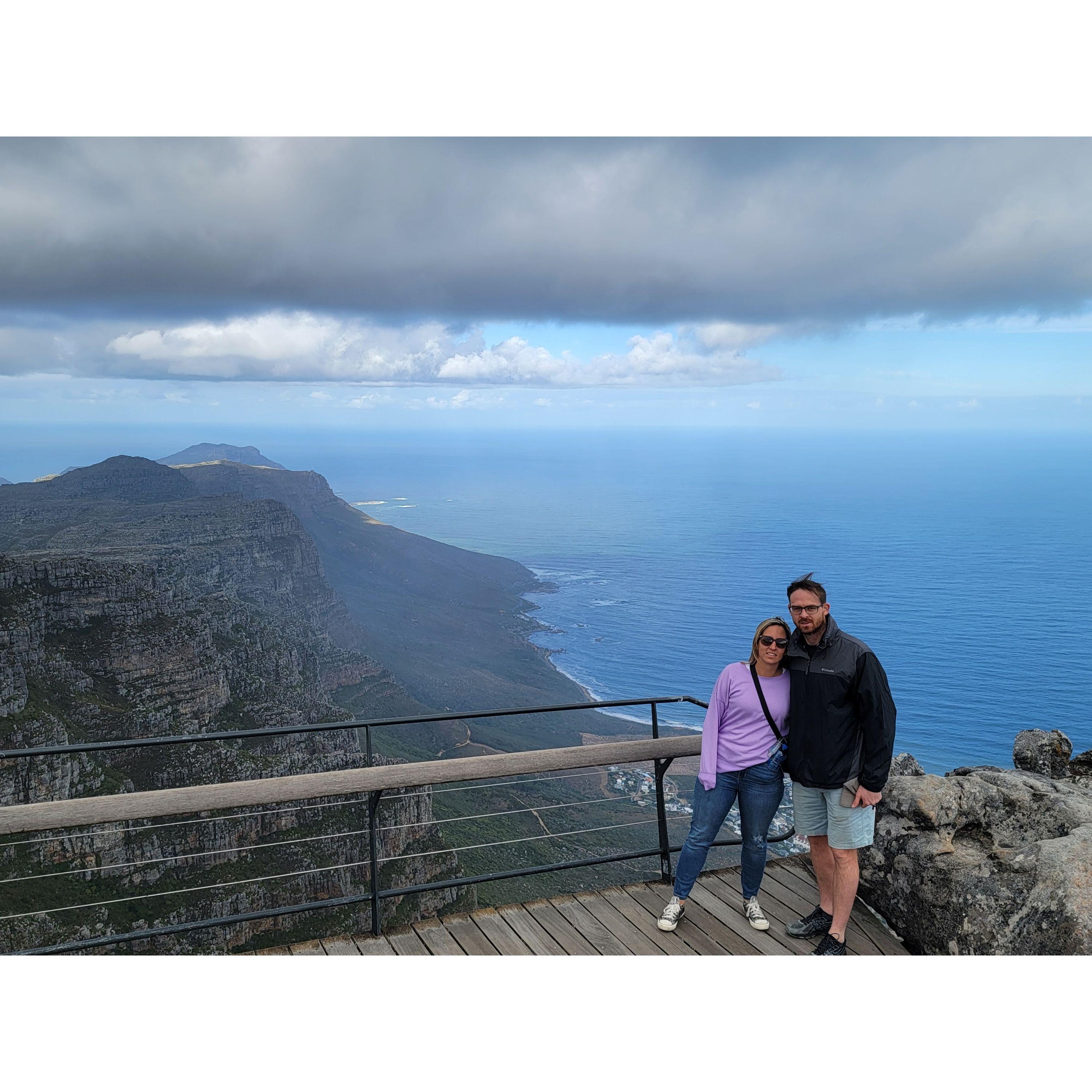 On top of Table Mountain in Capetown.