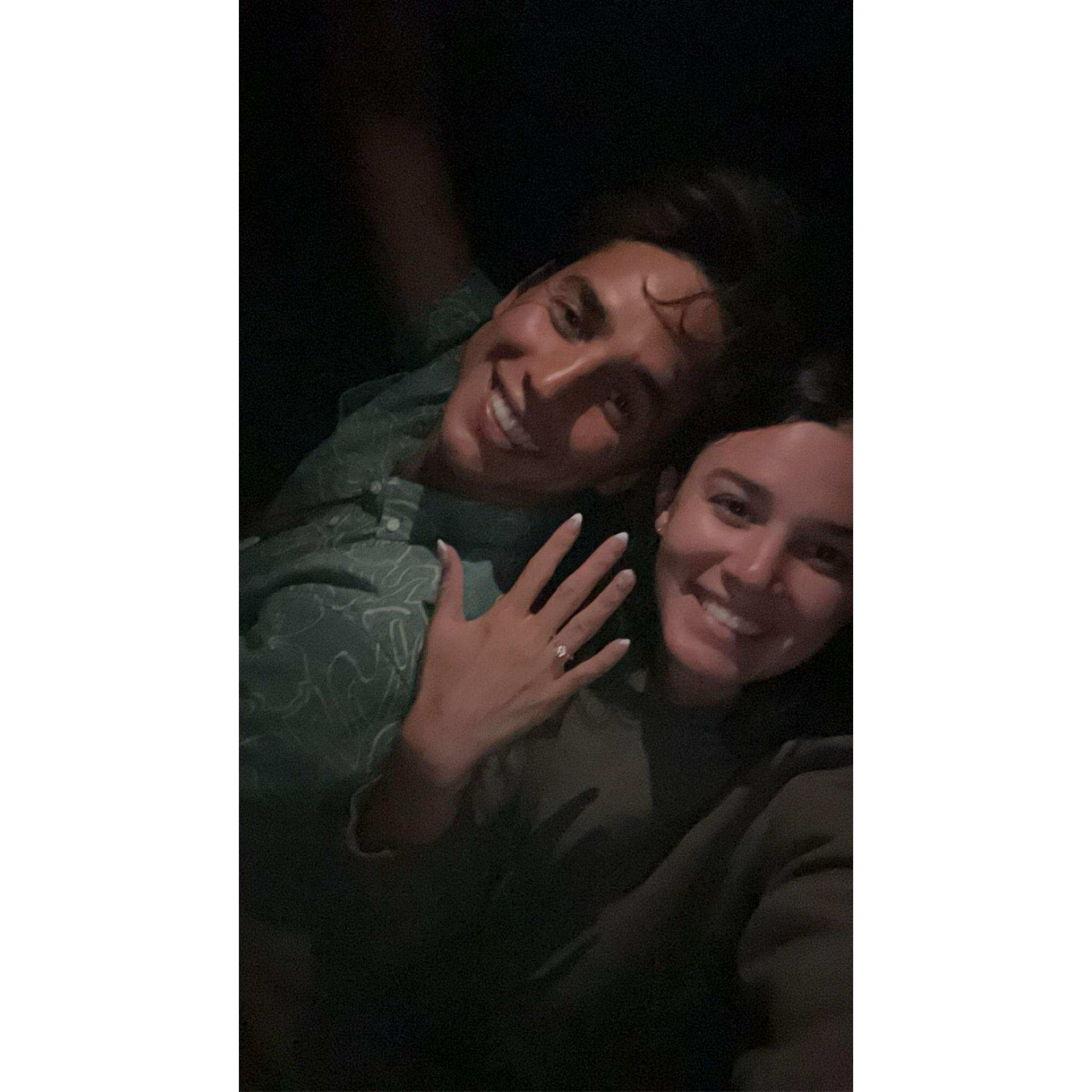 The Picture we sent to our families to let them know we were engaged.