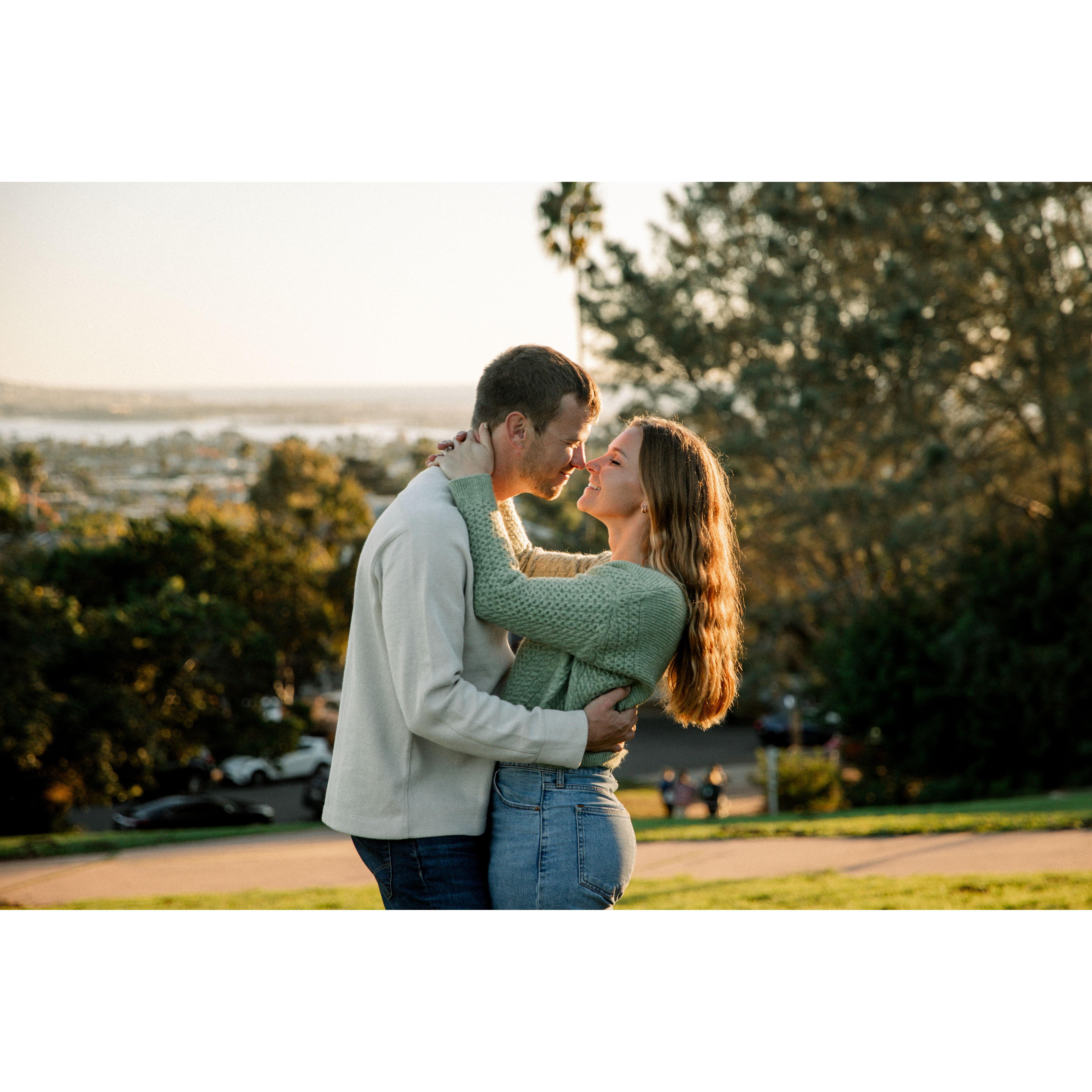Our engagement shoot at Kate Sessions Park in Pacific Beach, San Diego. A 10/10 picnic spot. Photo Credit: Our good friend Nick Haugen
