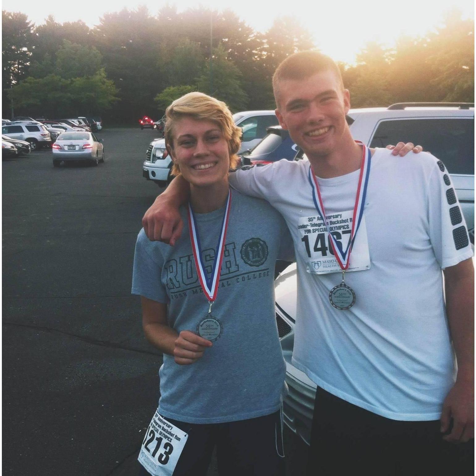 2017-This is our first picture we took together :) This was after we ran the Buck Shot Run in Eau Claire.