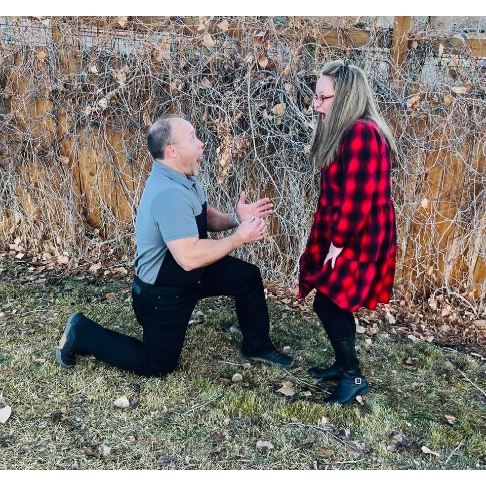 Recreation of popping the question 'Will You Marry Me?" 12-25-2023