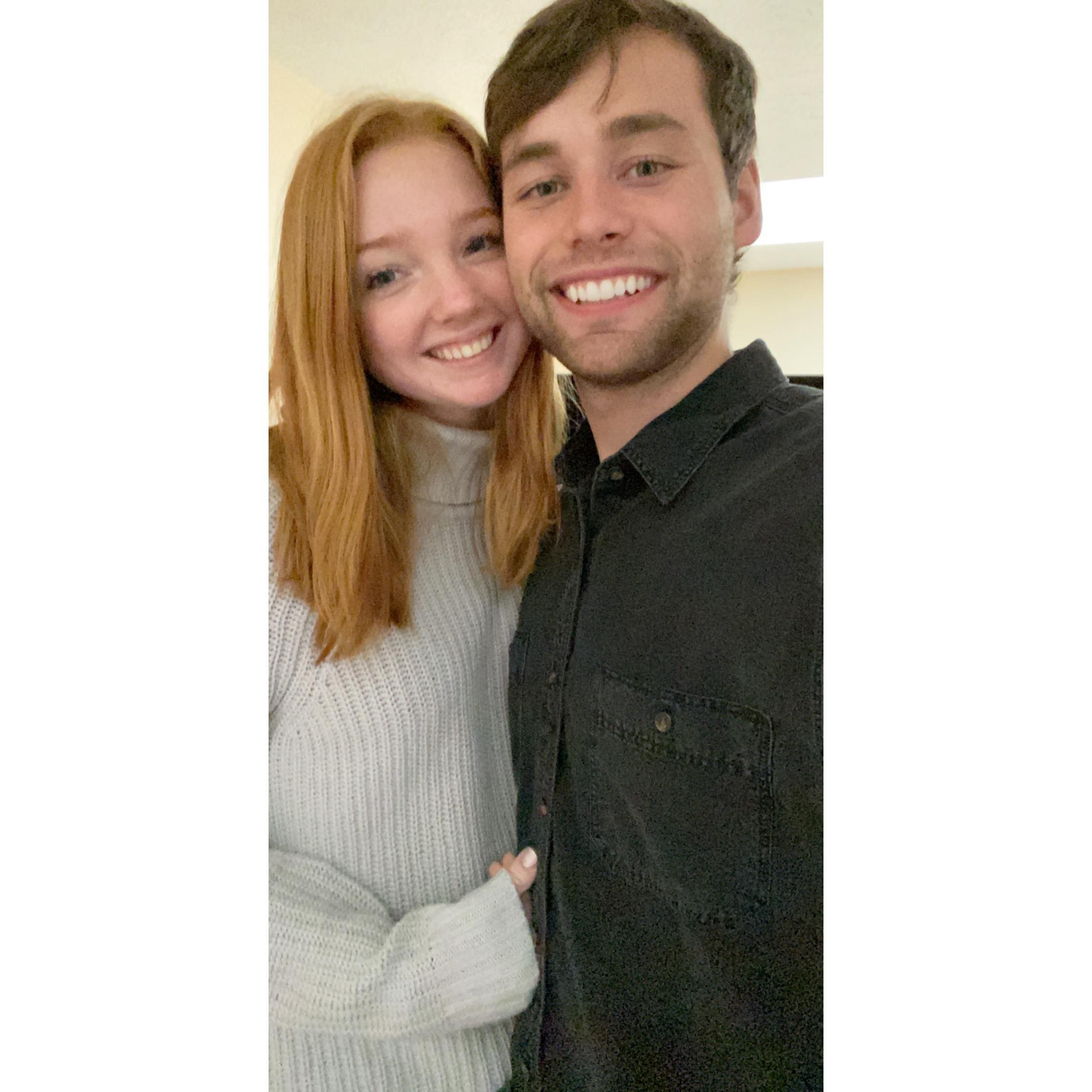 I surprised Jake and came to Pittsburgh a week after we officially started dating. That weekend we both knew we loved each other but didn't say it until a couple months later.