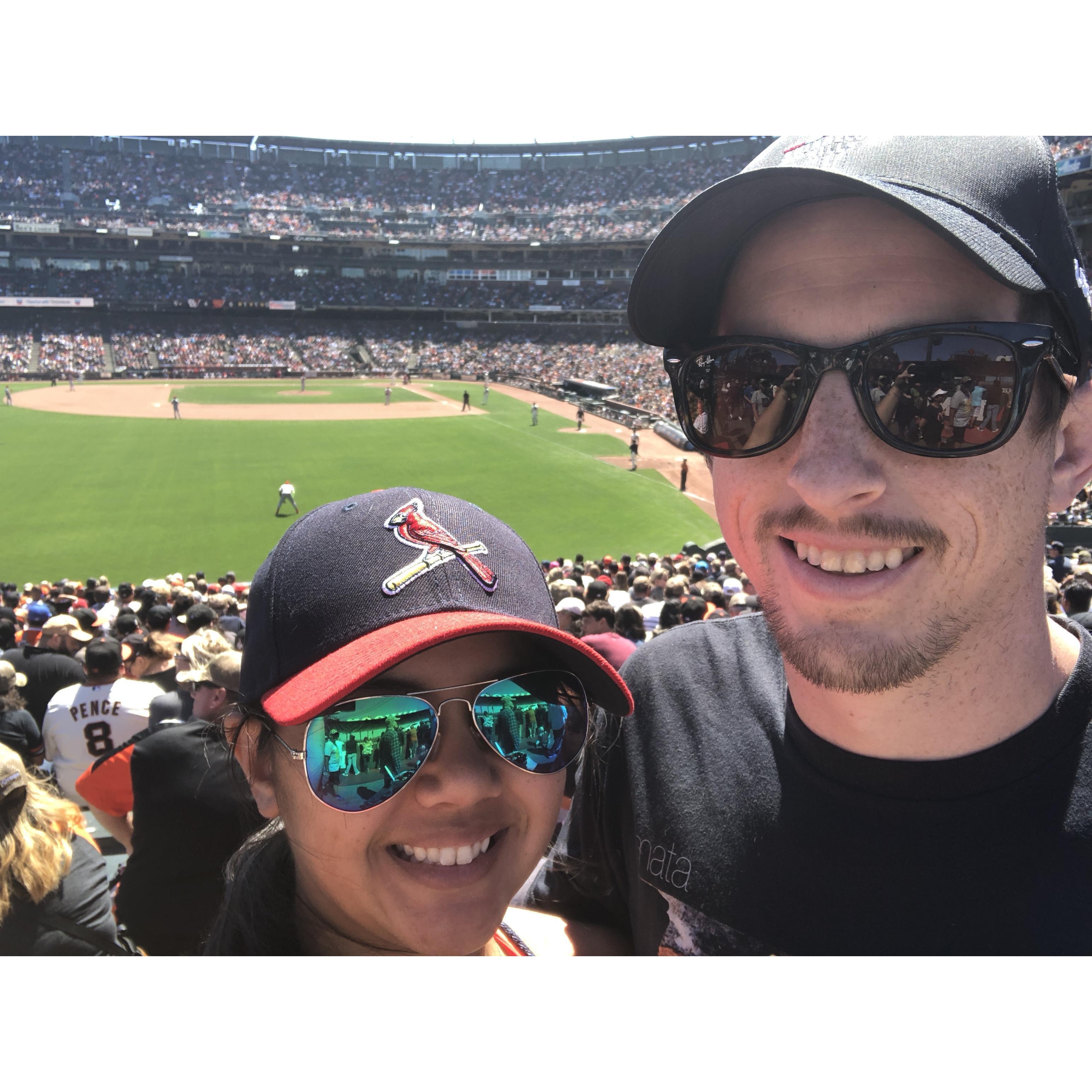 Her dad's favorite team was playing the giants and we couldn't miss it!