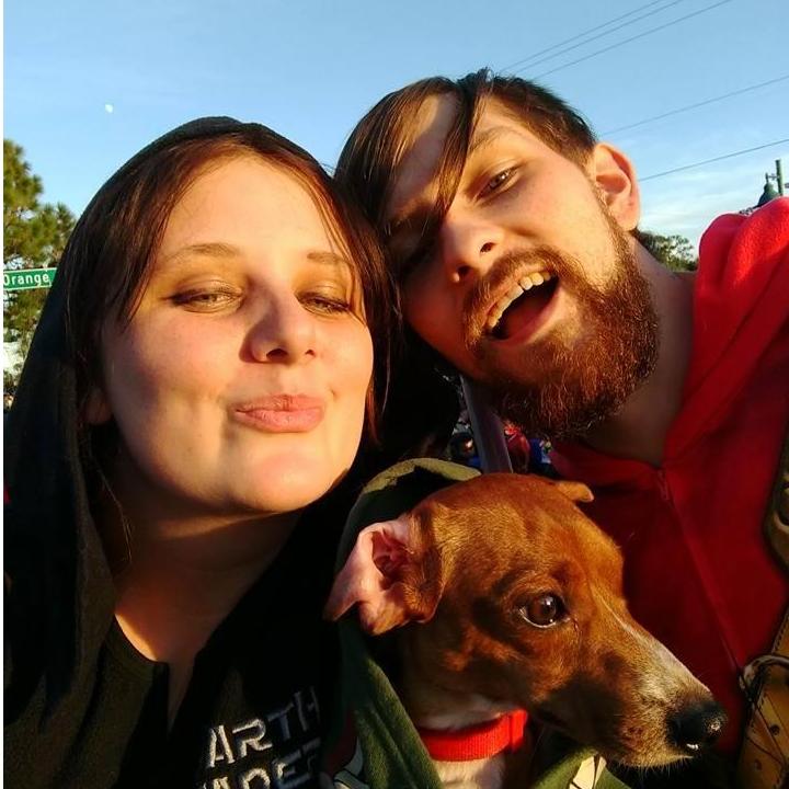 Halloween adventure after our move to Florida. With our puppy Behtovan.