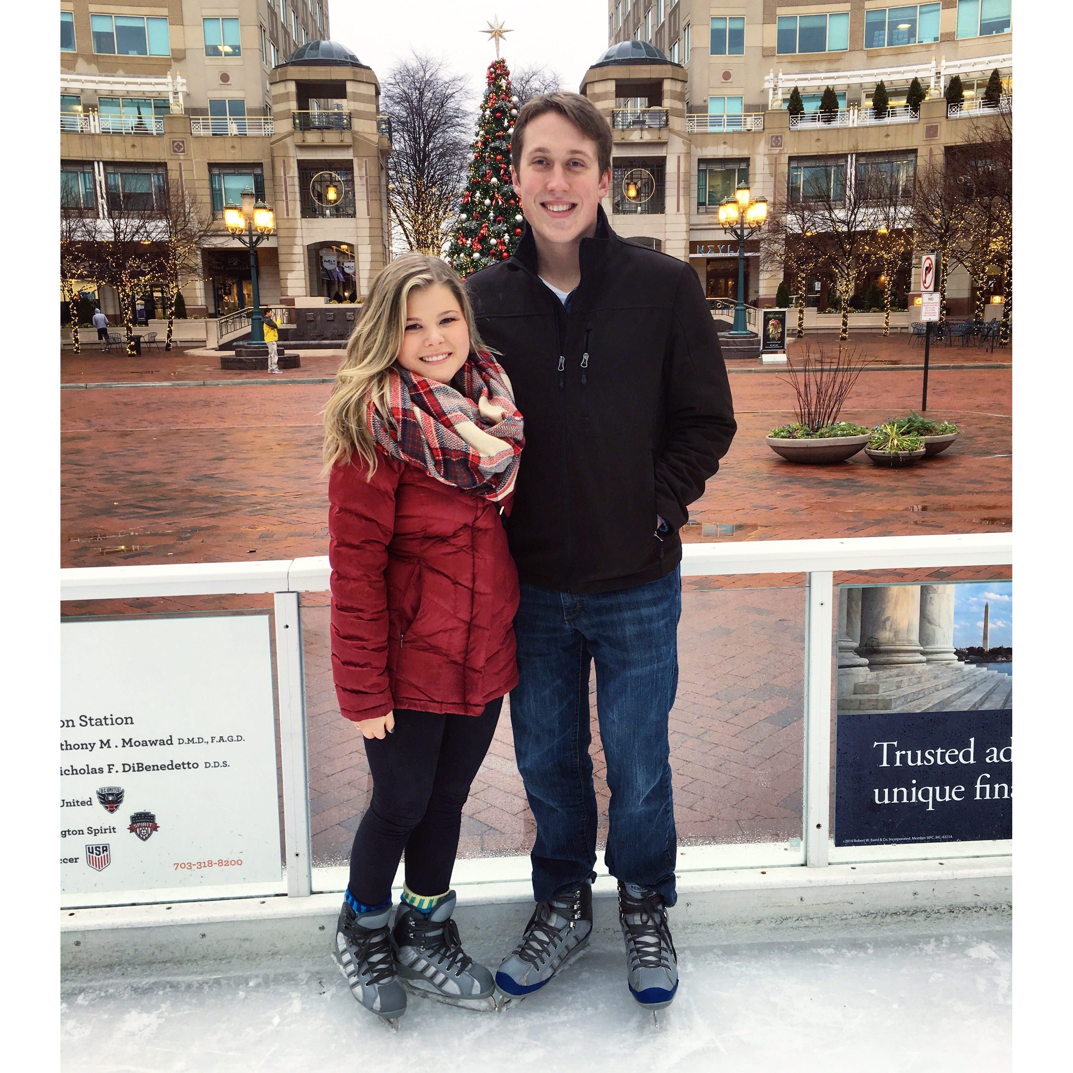 Ice skating in the Reston Town Center