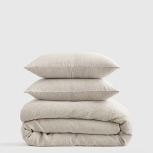 Natural Chambray European Linen Duvet Cover Set - King/Cal King