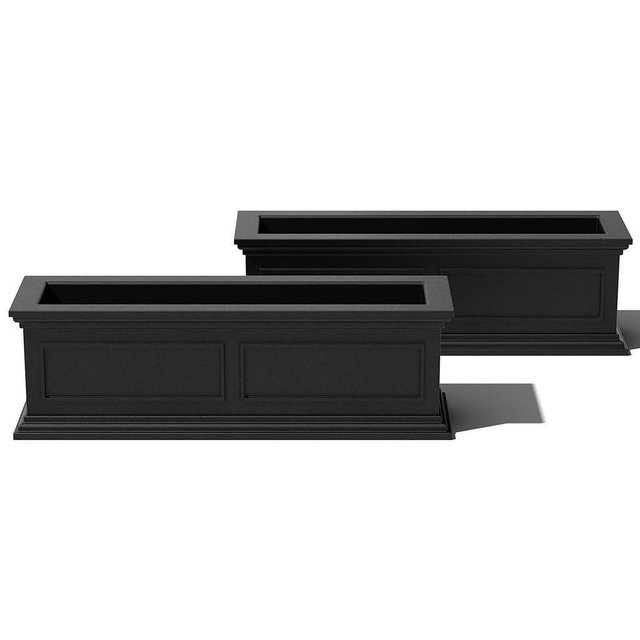 Veradek Brixton Window Box Plastic Planter - Large Rectangular Planter for Outdoor Balcony/Windowsill | Crack-Resistant All-Weather | Classic Estate Design for Flowers, Herbs, Succulents