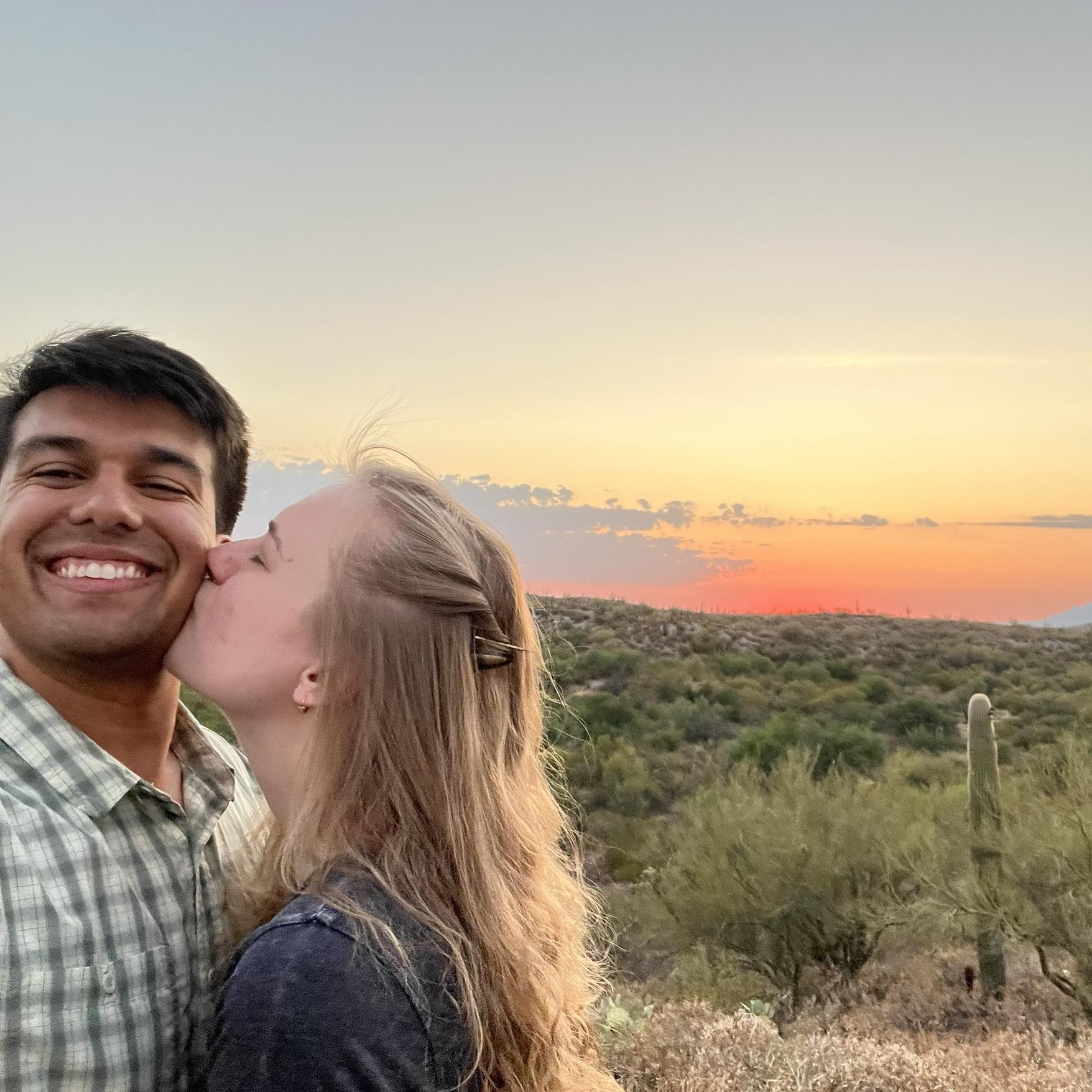 366 days together! Watching the sunset in Saguaro National Park! Taken shortly before we got engaged!