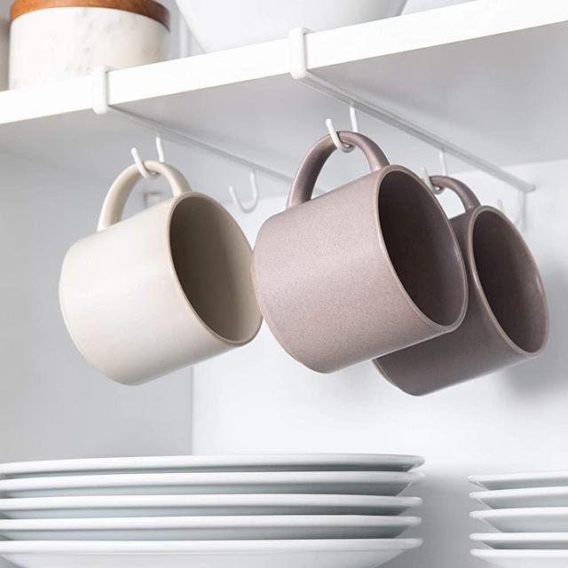 Better Houseware Undershelf Cup & Mug Hooks - Set of 2, White