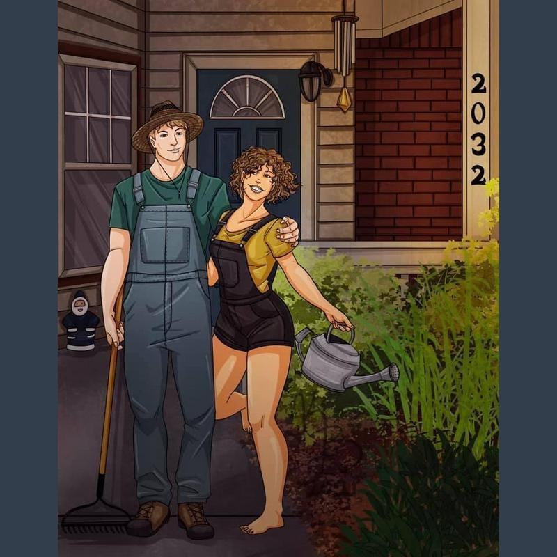 Laying down roots in our home (art by the brilliant Kayla Baker)