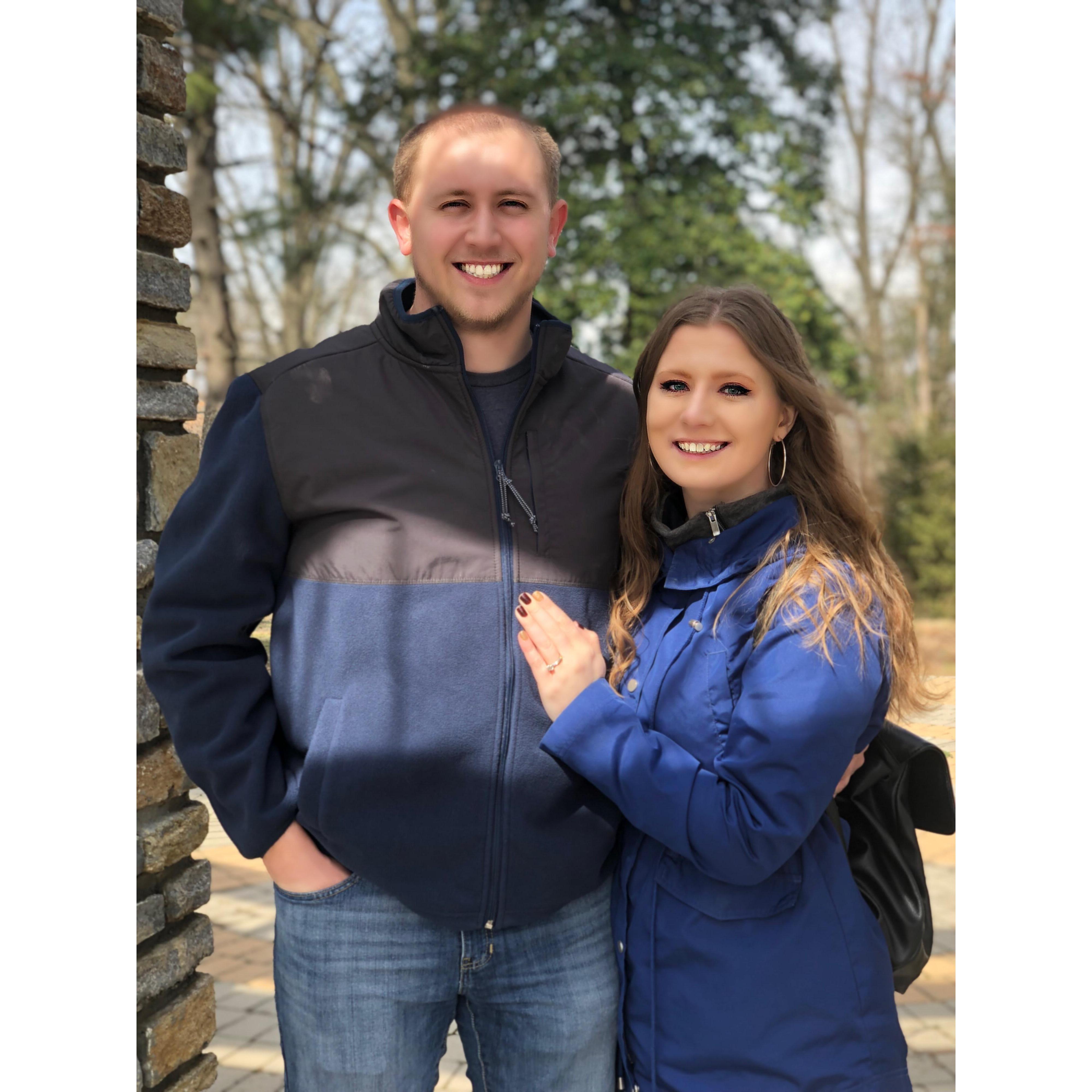 The photo after the couple got ENGAGED!