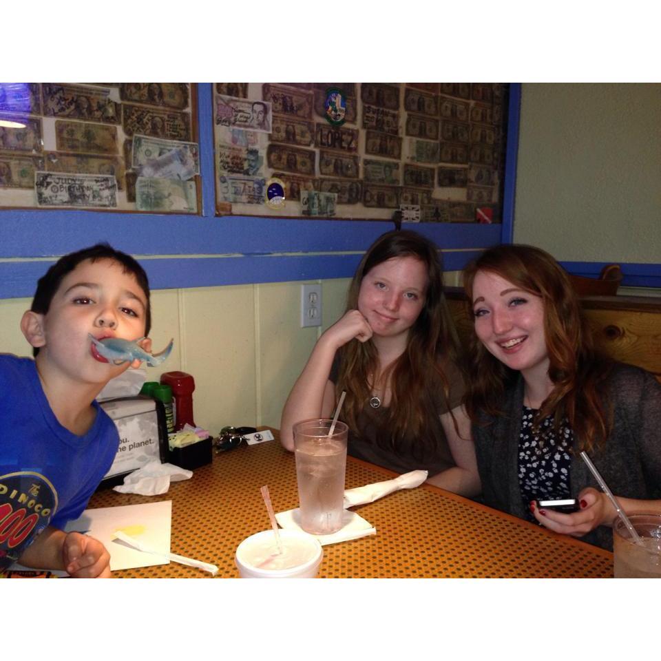 Ian, Anna, and I at our father's favorite restaurant: Shells