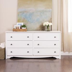 Prepac - White Monterey 6 Drawer Dresser
