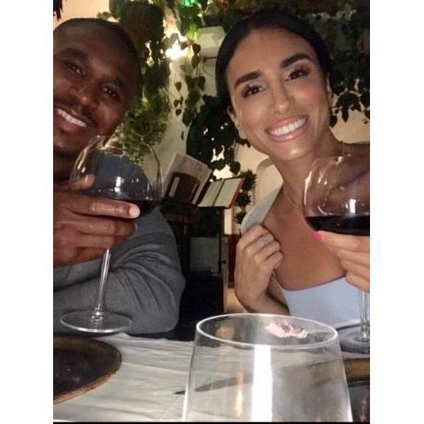 Enjoying some wine during our dinner in Capri, Italy