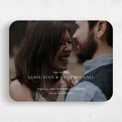 White Rounded Wedding Save the Date - Deepcreek Elopement