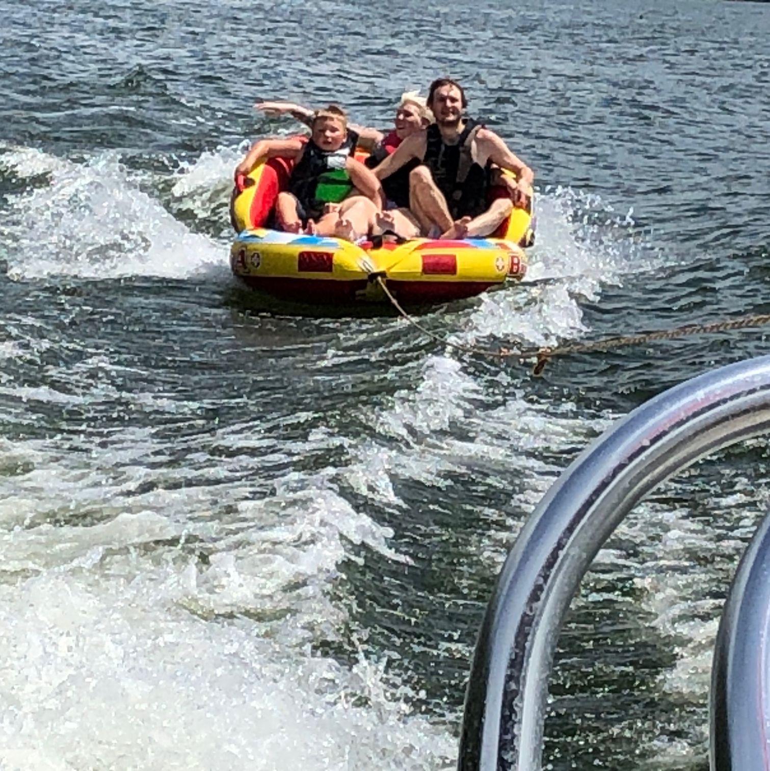 Noah and Paige visiting the Lake of the Ozarks for the first time, so Graham had to take them tubing! July 25, 2020