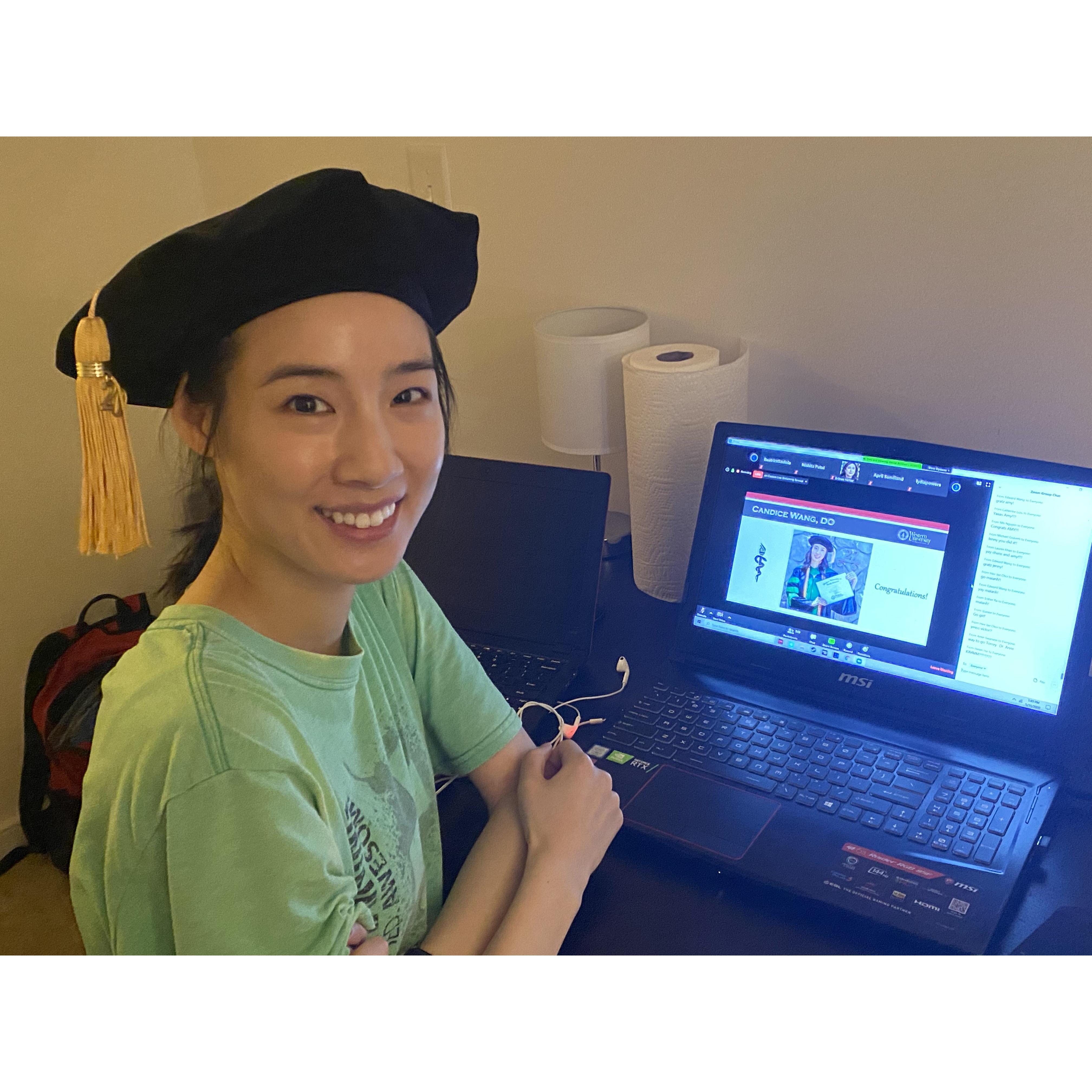 Candice's COVID medical school graduation celebrated in Baltimore (PC: Andrew)