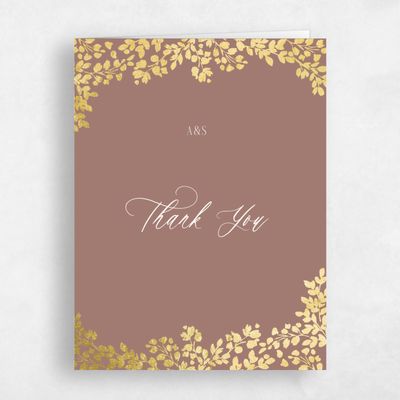 Chestnut, Brown Wedding Thank You - Calla Portrait Foil