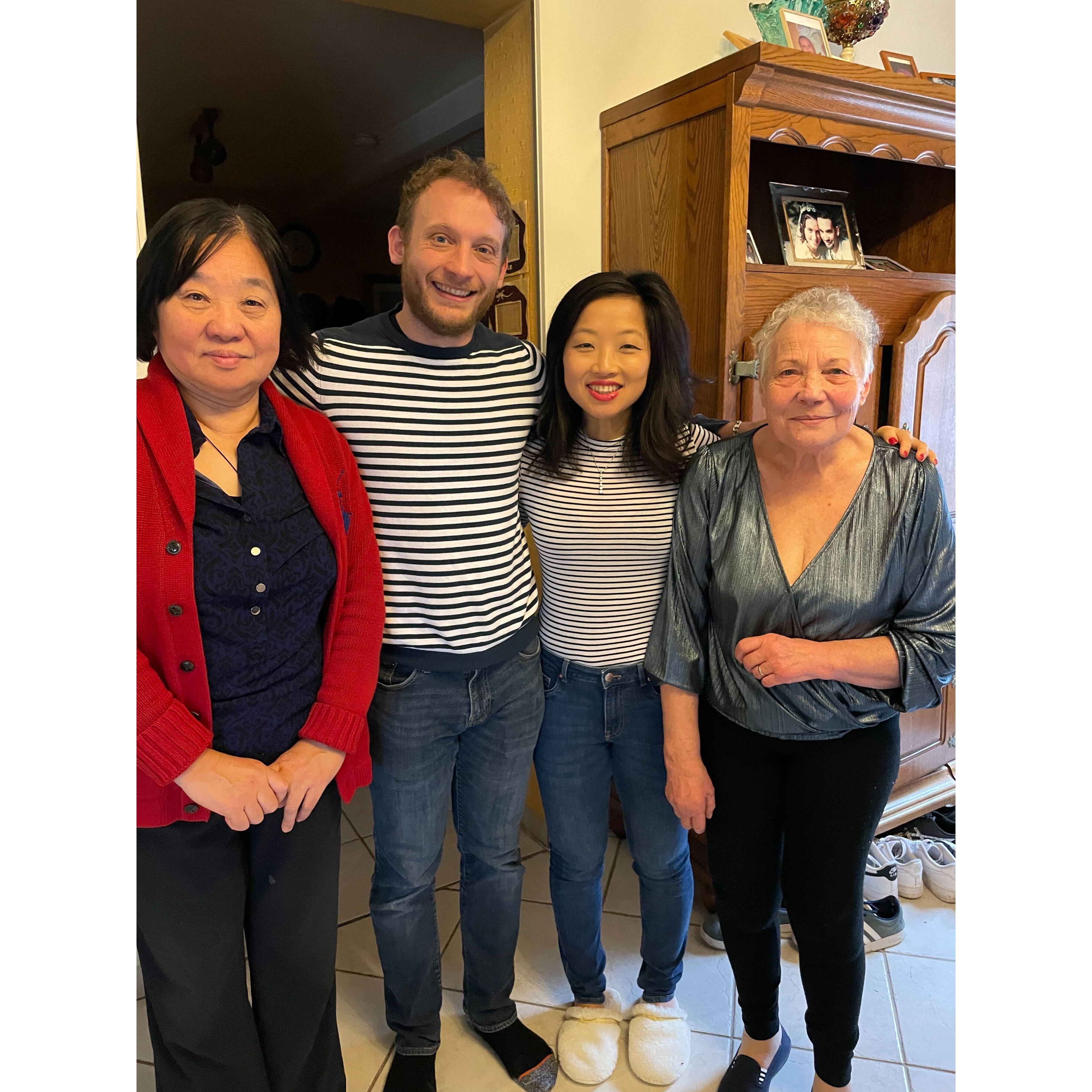 When the super mamas meet for the first time in Vinezac, France on Christmas eve 2022.