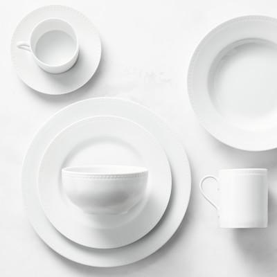 Apilco Beaded Hemstitch Porcelain Dinner Plates (4)