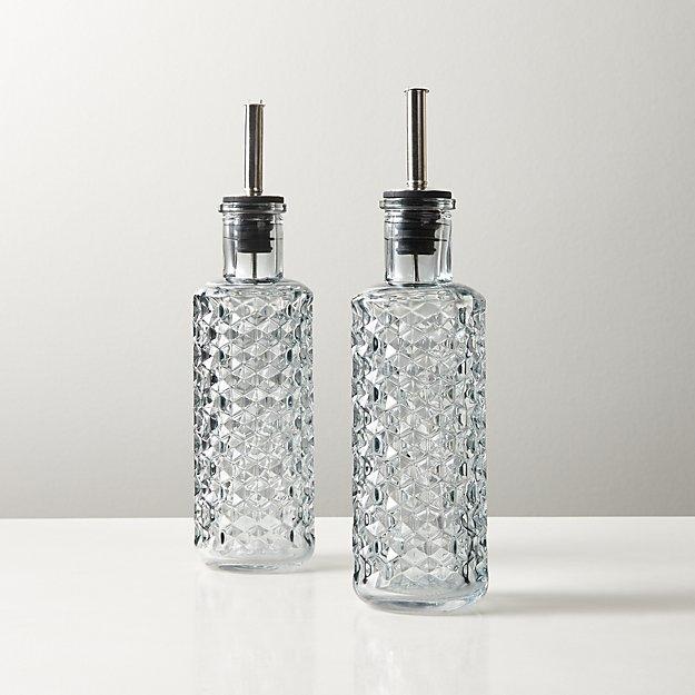 Glass Oil and Vinegar Cruet Set of 2