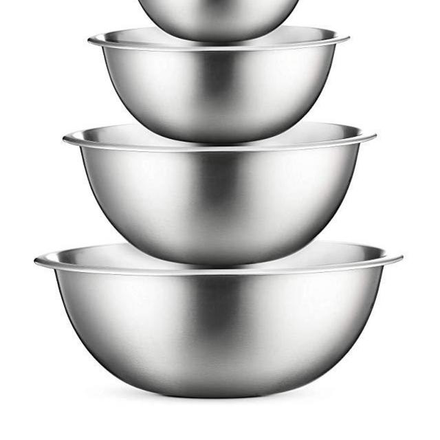 Premium Stainless Steel Mixing Bowls (Set of 5) Brushed Stainless Steel Mixing Bowl Set - Easy To Clean, Nesting Bowls for Space Saving Storage, Great for Cooking, Baking, Prepping