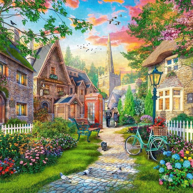 Ravensburger Church Lane 1000 Piece Jigsaw Puzzle for Adults | Unique, Pieces | Anti-Glare Surface | FSC Certified, Eco-Friendly | Amazon Exclusive