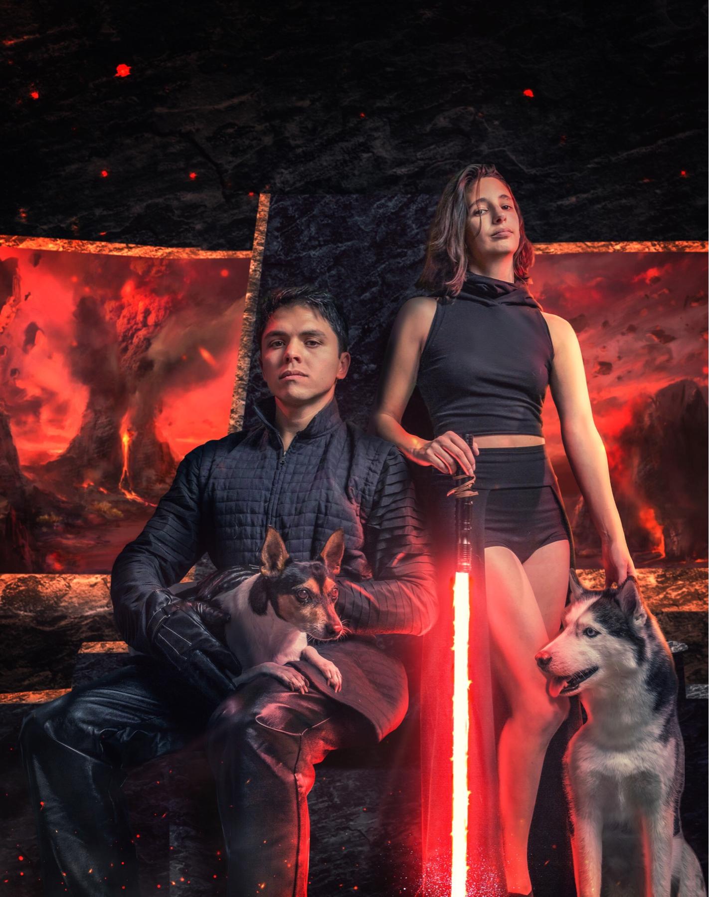 This photo is dramatically Star Wars, just like us, and hangs above our fireplace.