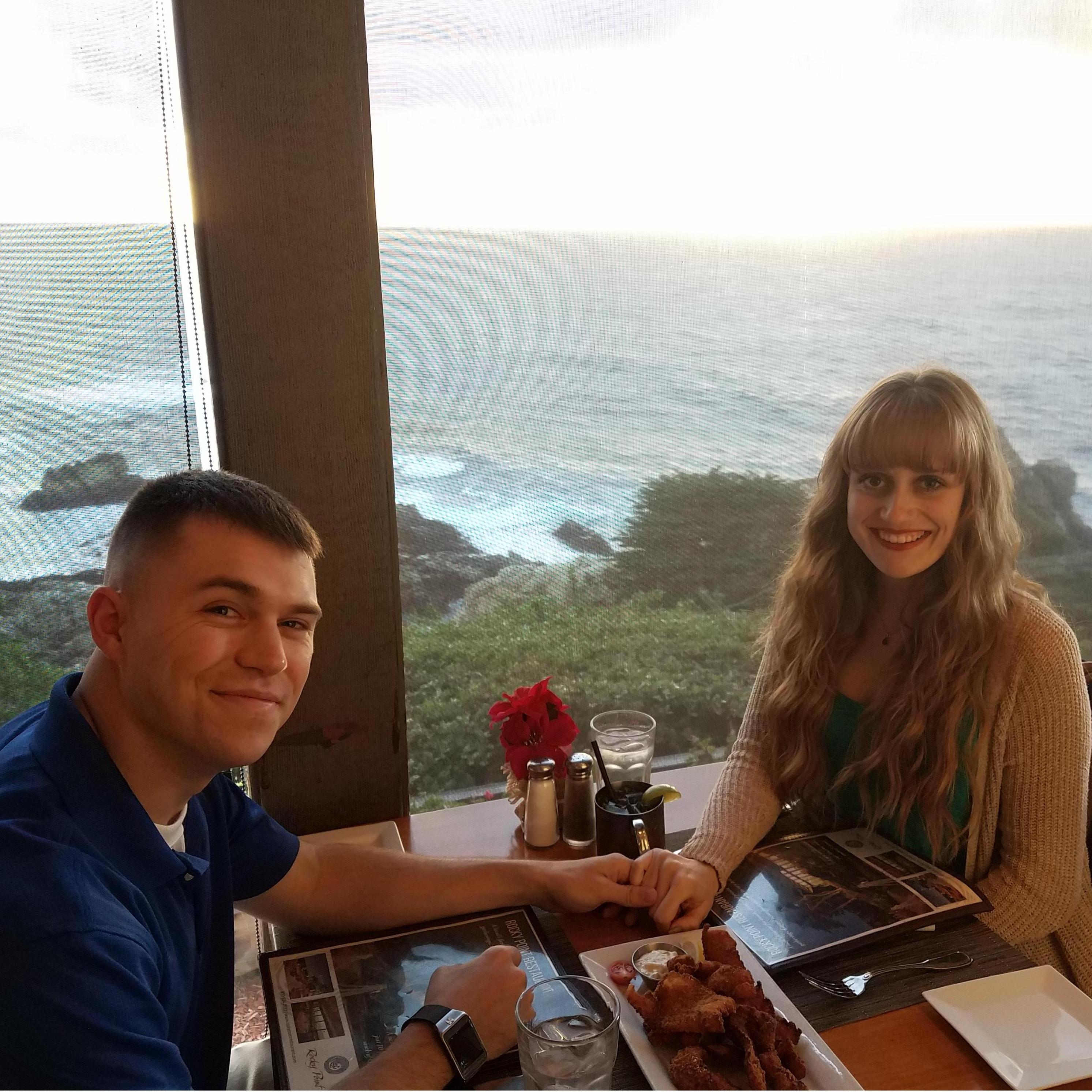 Us at a super fancy restaurant in Monterey! December '16