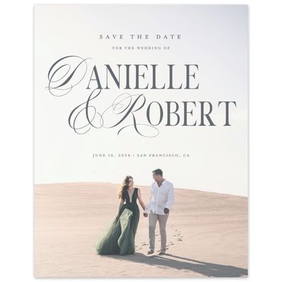 Grey Modern Wedding Digital Save the Date - Nevis Photo