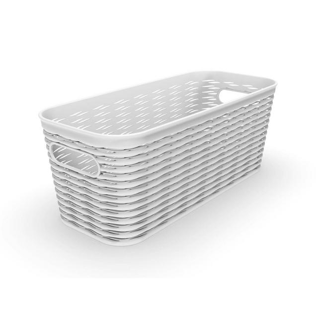 5L 1/2 Medium Wave Design Storage Bin White - Room Essentials™