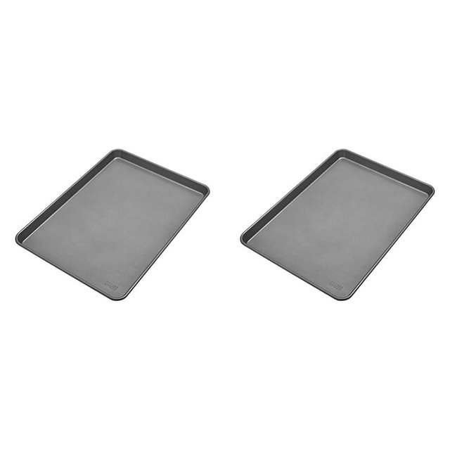 Chicago Metallic Commercial II Non-Stick Cooking/Baking Sheet, 17 by 12.25, Silver (Pack of 2)