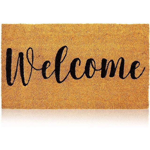 Natural Coir Doormat, Welcome Mat for Front Door (30 x 17 in)