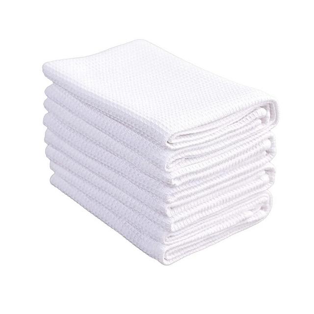 PY HOME & SPORTS Dish Towel Set, 100% Cotton Waffle Weave Kitchen Towels 4 Pieces, Super Absorbent (17 x 25 Inches, Set of 4)…