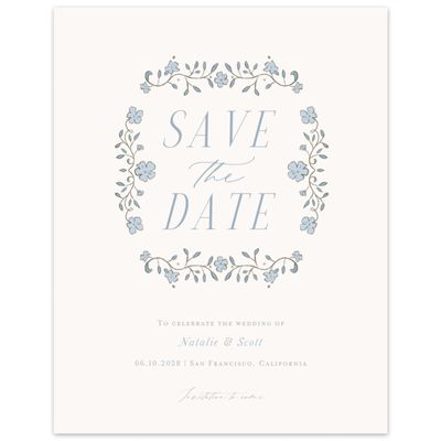 Powder Blue Wedding Digital Save the Date - Moira Portrait