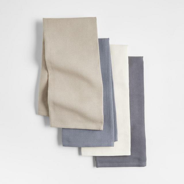 Crepe Weave Tonal Grey Dish Towels, Set of 4