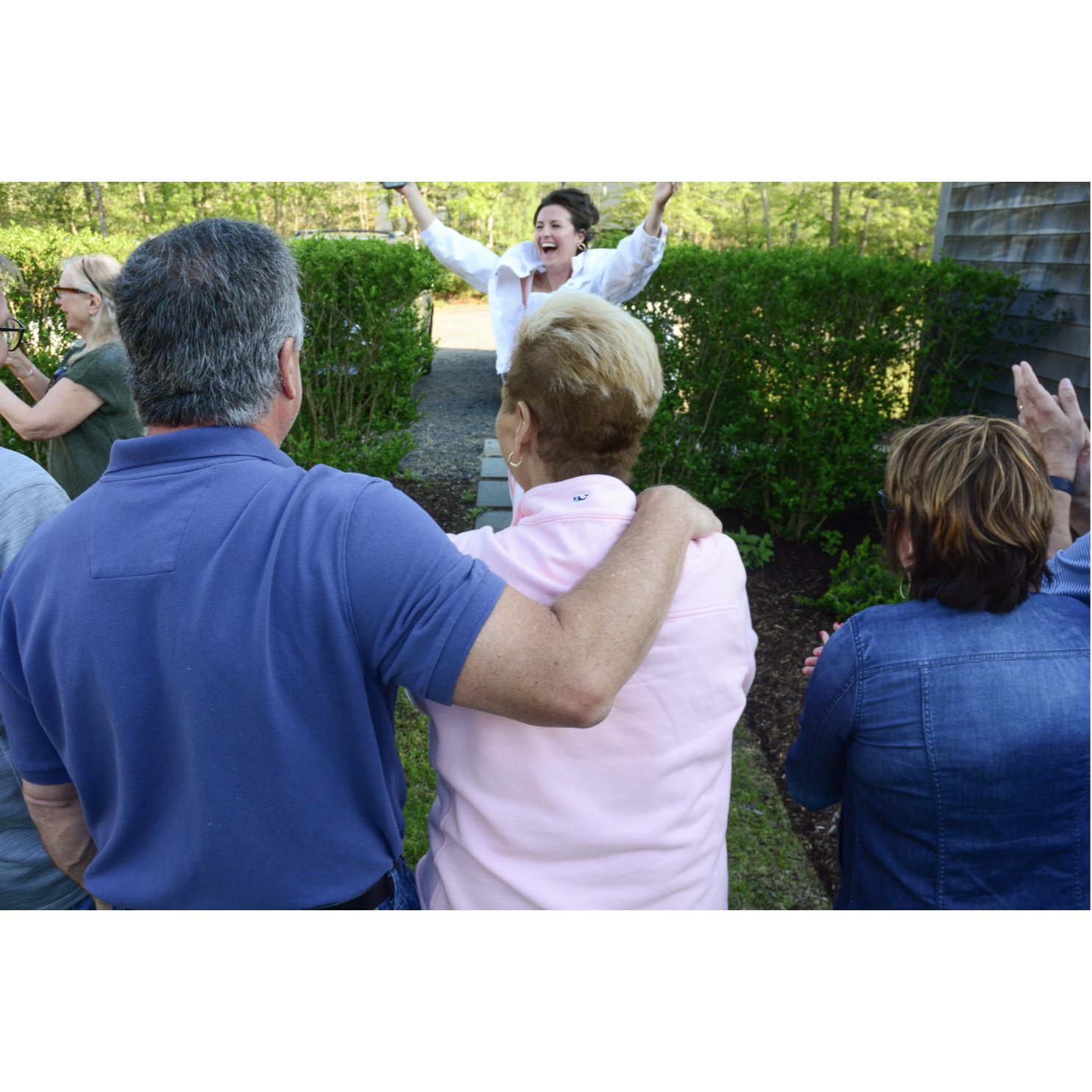 Nicole running back to the house to celebrate just moments after the proposal 