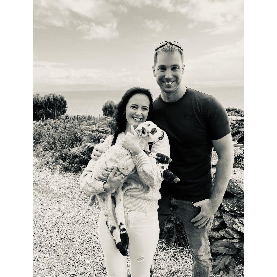 Holding a baby lamb on the McHale reunion trip to Ireland last summer! (Photo Credit: Emily McHale)