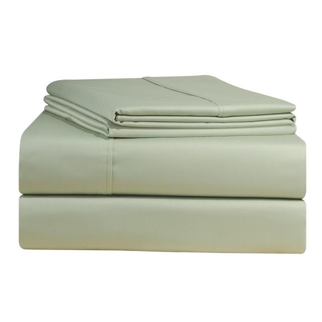 Pointehaven 500 Thread Count 100% Long Staple Cotton Sage Deep Pocket 4 pc Sheet Set, Queen